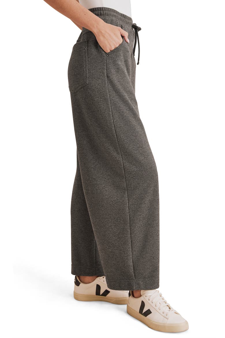 Splendid Marlow wide-leg gray knit pants with drawstring waist and front seam detail