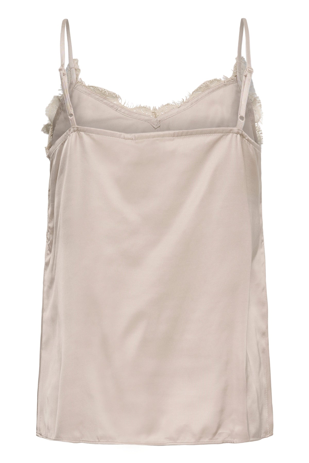 InWear ORAHIW Camisole in Haze, satin finish with lace trim neckline and thin straps