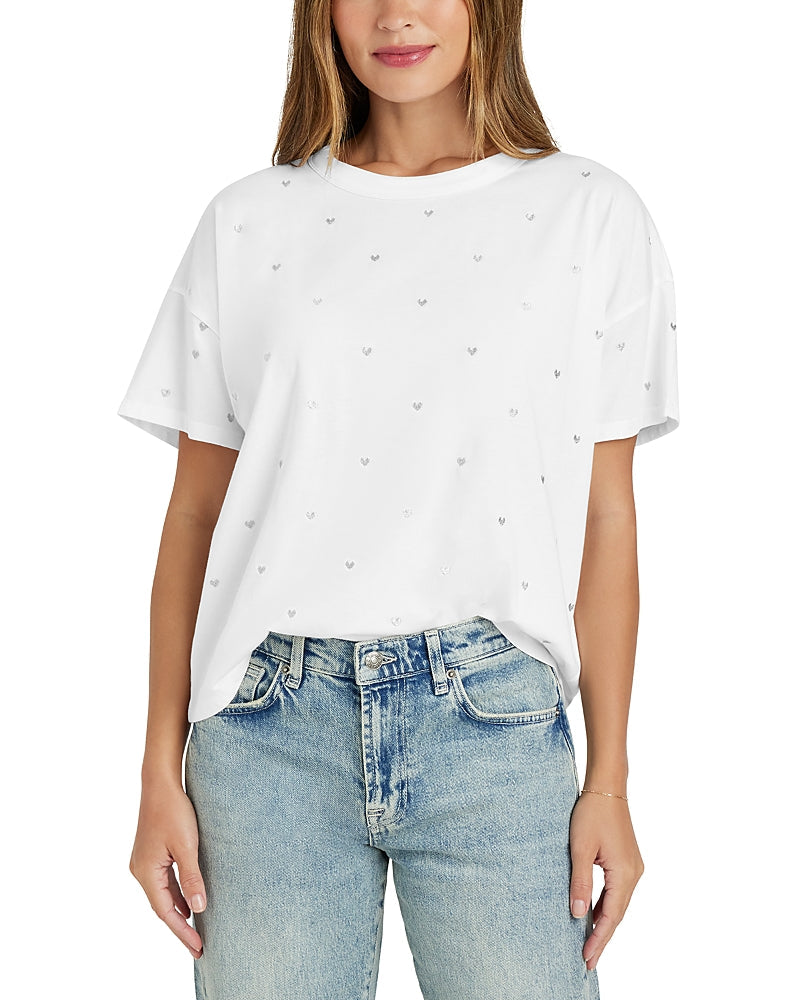 EMBROIDERED HEARTS TEE