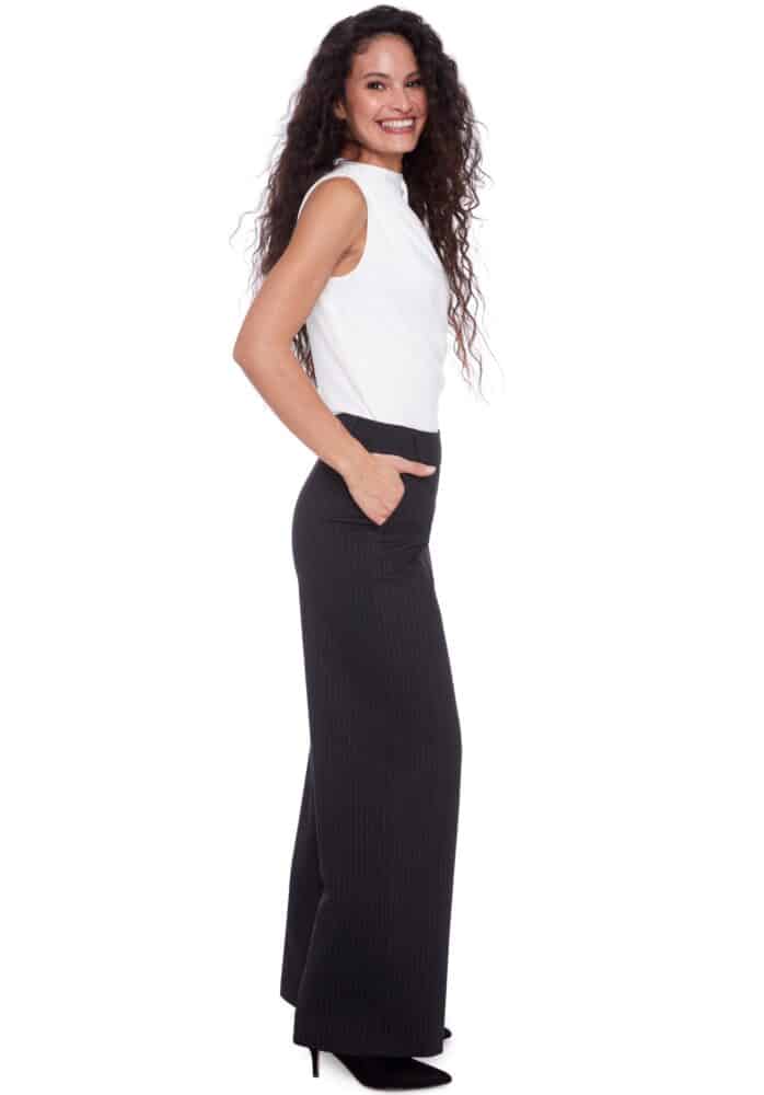 AUDREY STRIPED PONTE WIDE LEG