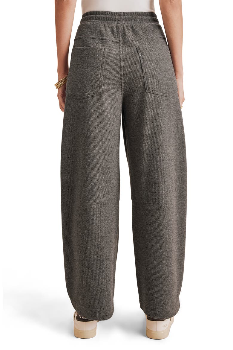Splendid Marlow wide-leg gray knit pants with elastic waist and patch pockets