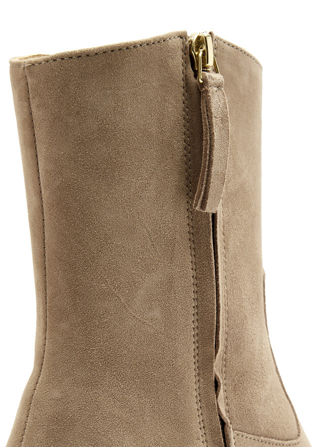 NASH SUEDE BEIGE LEATHER ANKLE BOOTS