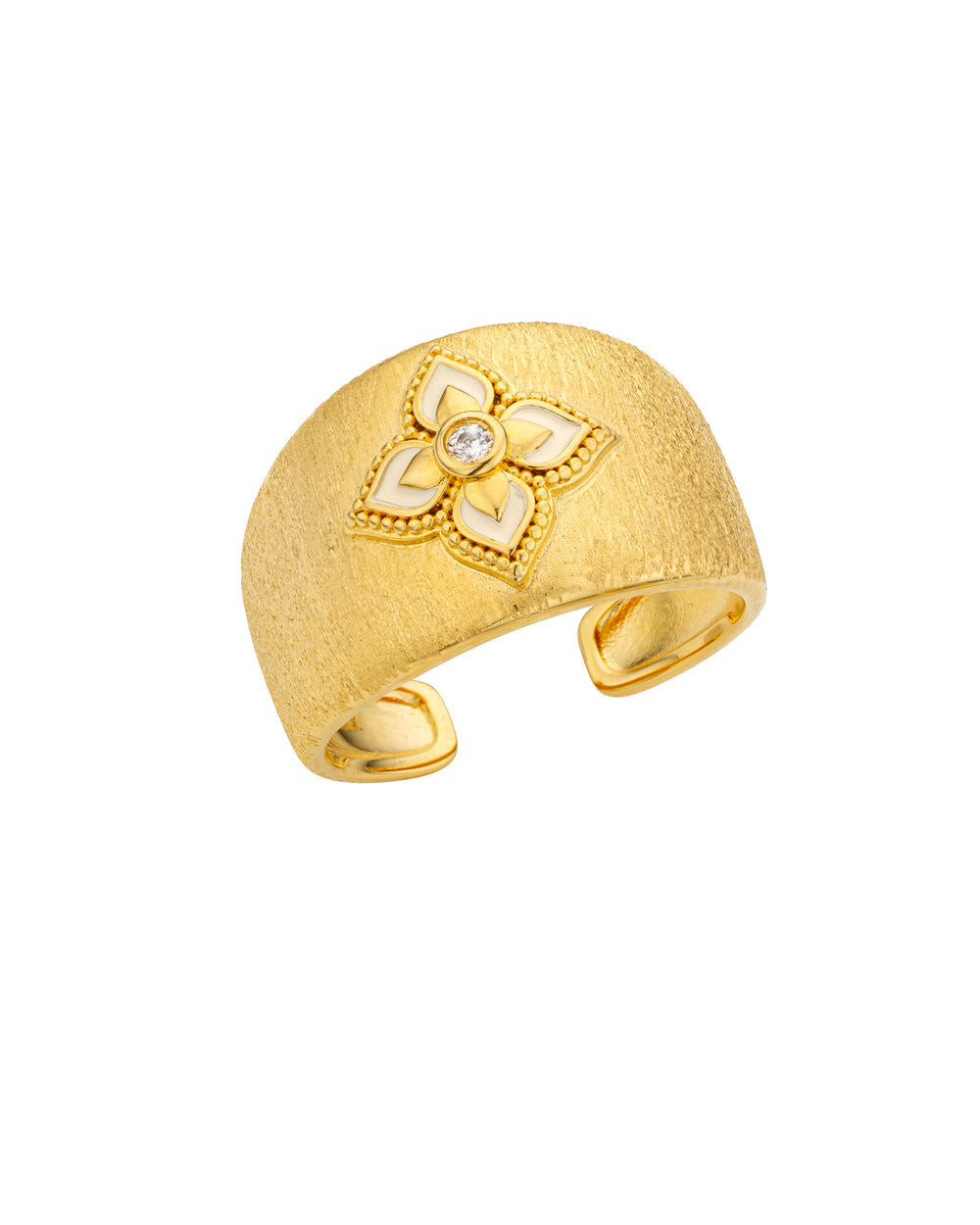 WHITE LOTUS CUFF RING
