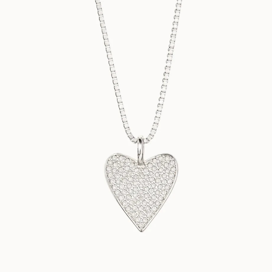 BRAVE HEART CLEAR SILVER NECKLACE