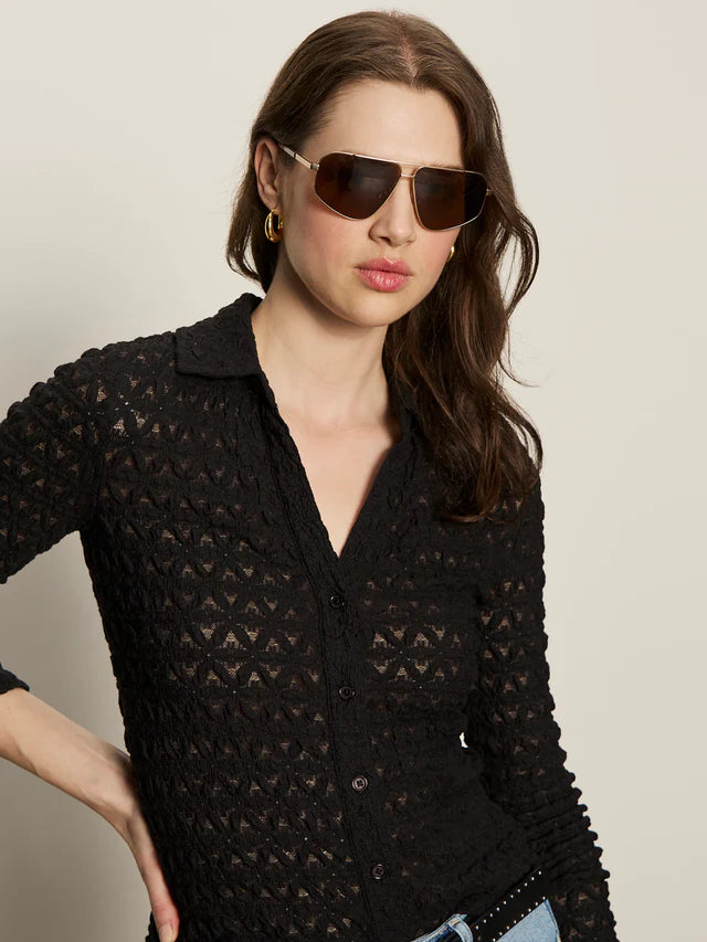 DREAMGIRL LACE BUTTON UP