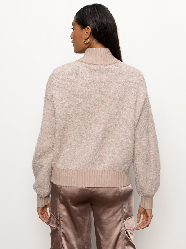 BOUCLE KNIT BOMBER JACKET