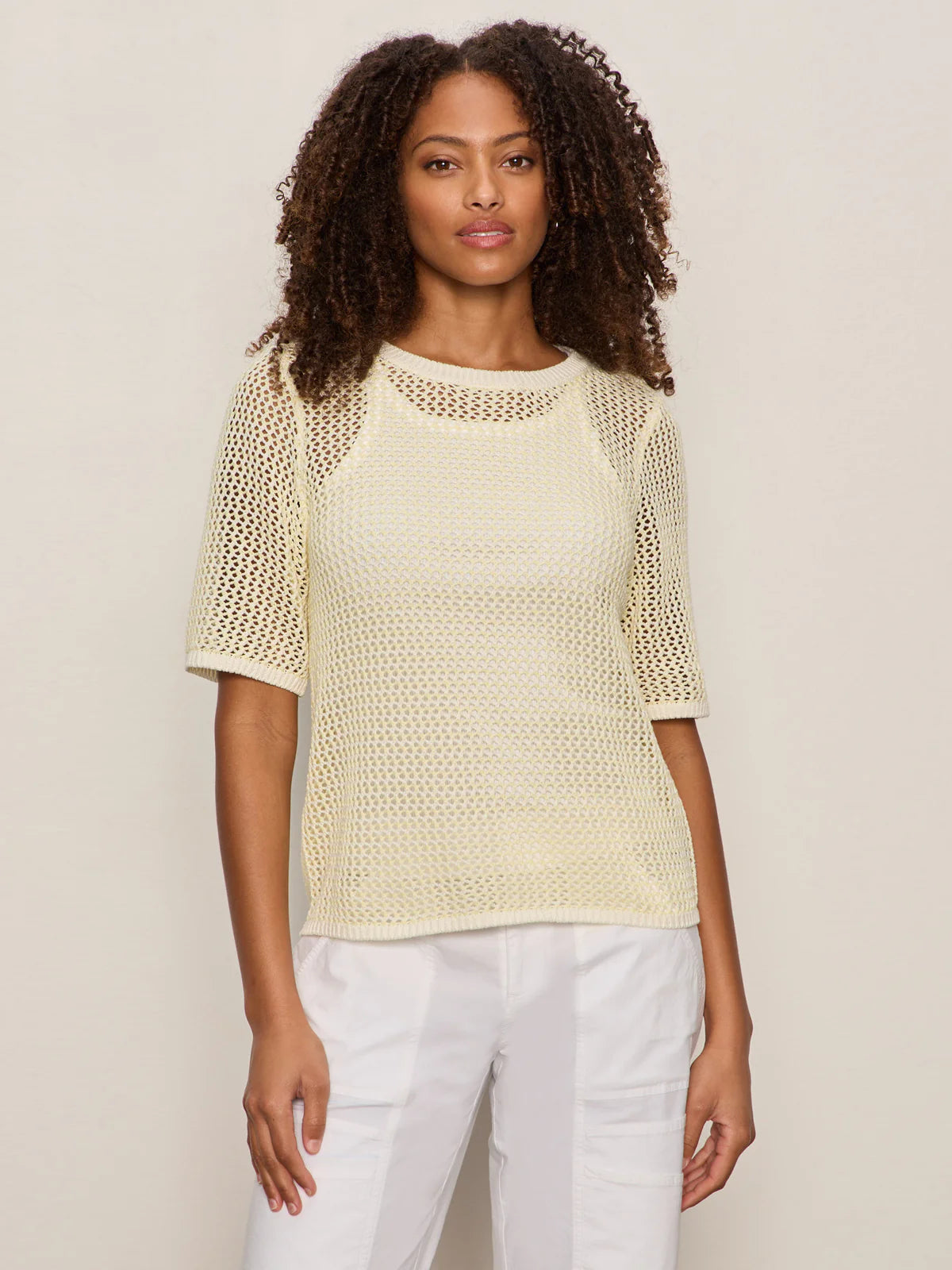 OPEN KNIT SWEATER TEE