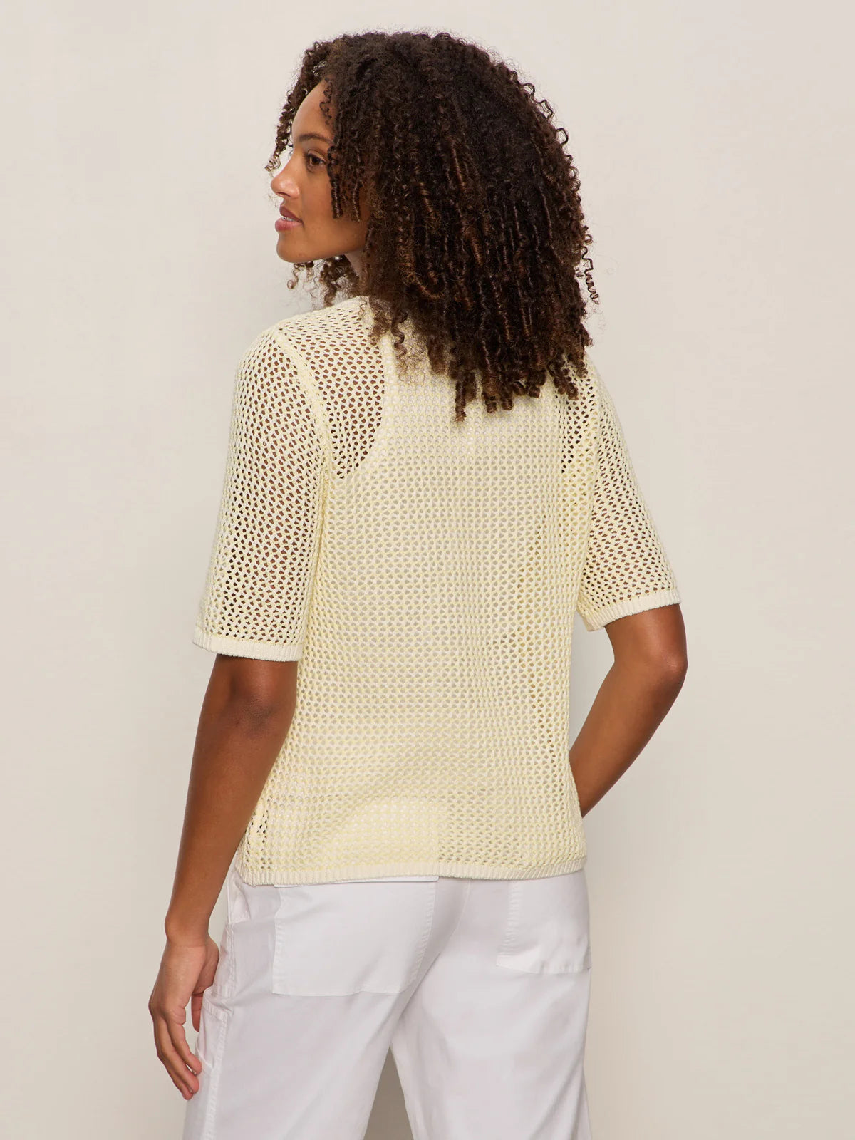 OPEN KNIT SWEATER TEE