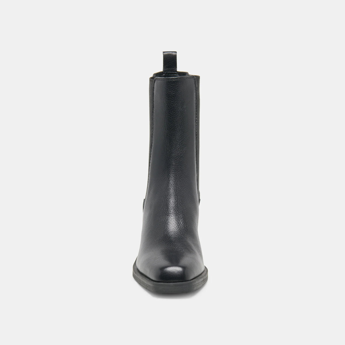 Dolce Vita Zyndiah2 black leather Chelsea ankle boot with pull tab, front view