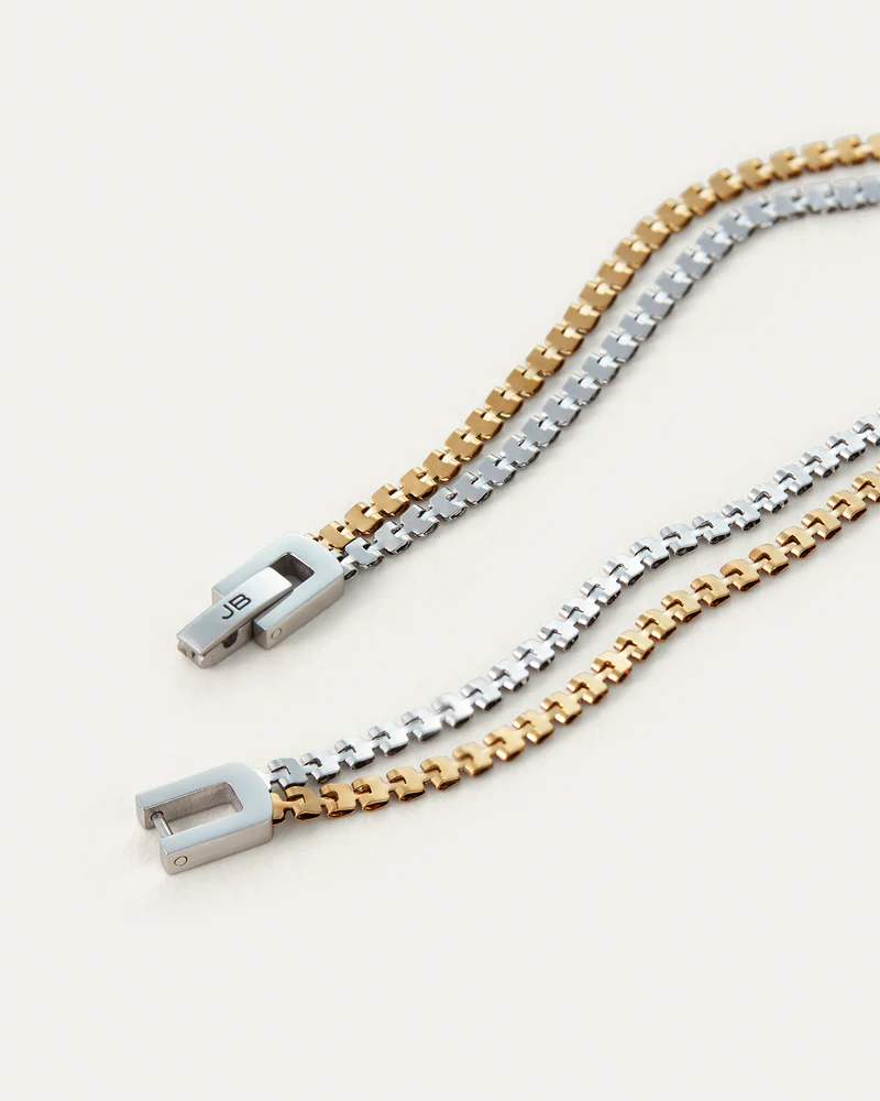 DOUBLE AMALFI ANKLET LARGE - TWO TONE