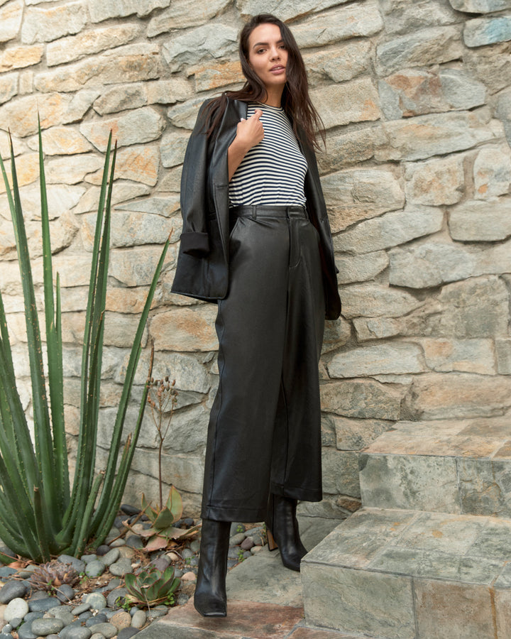 VEGAN LEATHER ANKLE TROUSER
