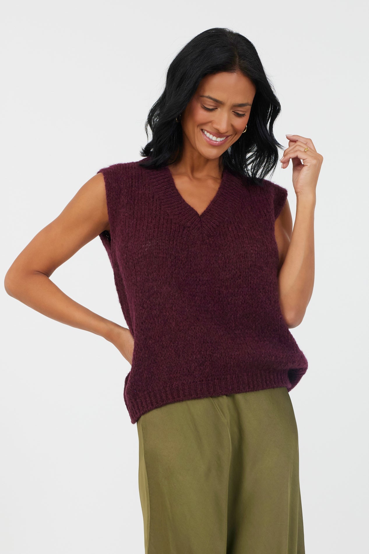 FEDORA SOFT KNIT V NECK TANK