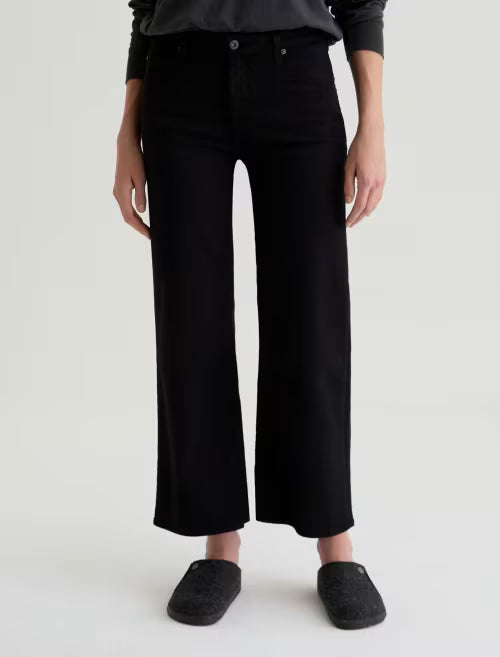 SAIGE WIDE LEG CROP SUPER BLACK
