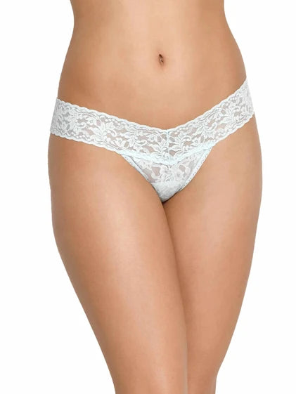 Hanky Panky low rise lace thong in mint green floral pattern