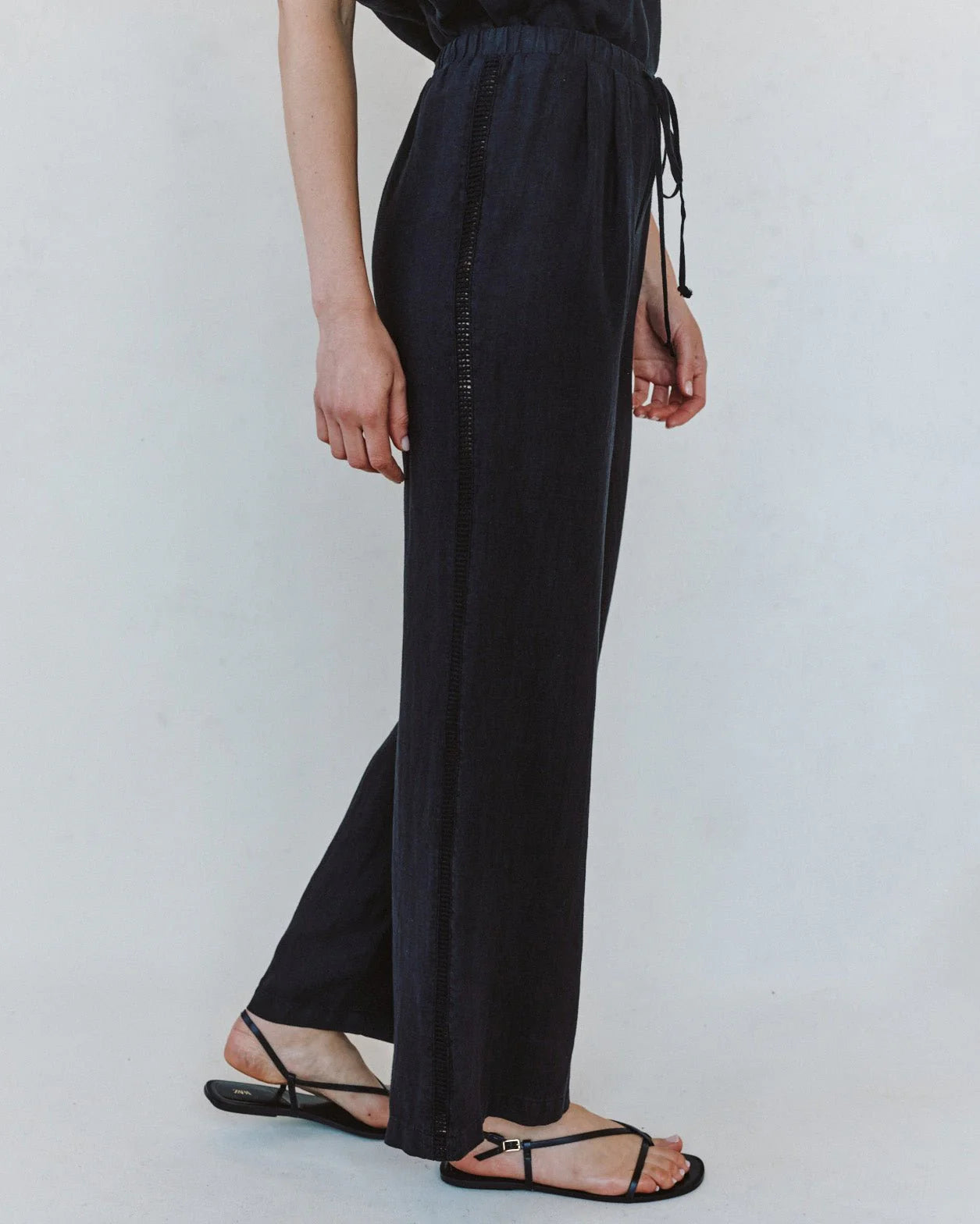 BEACH PANT WITH LATTICE STRIPE