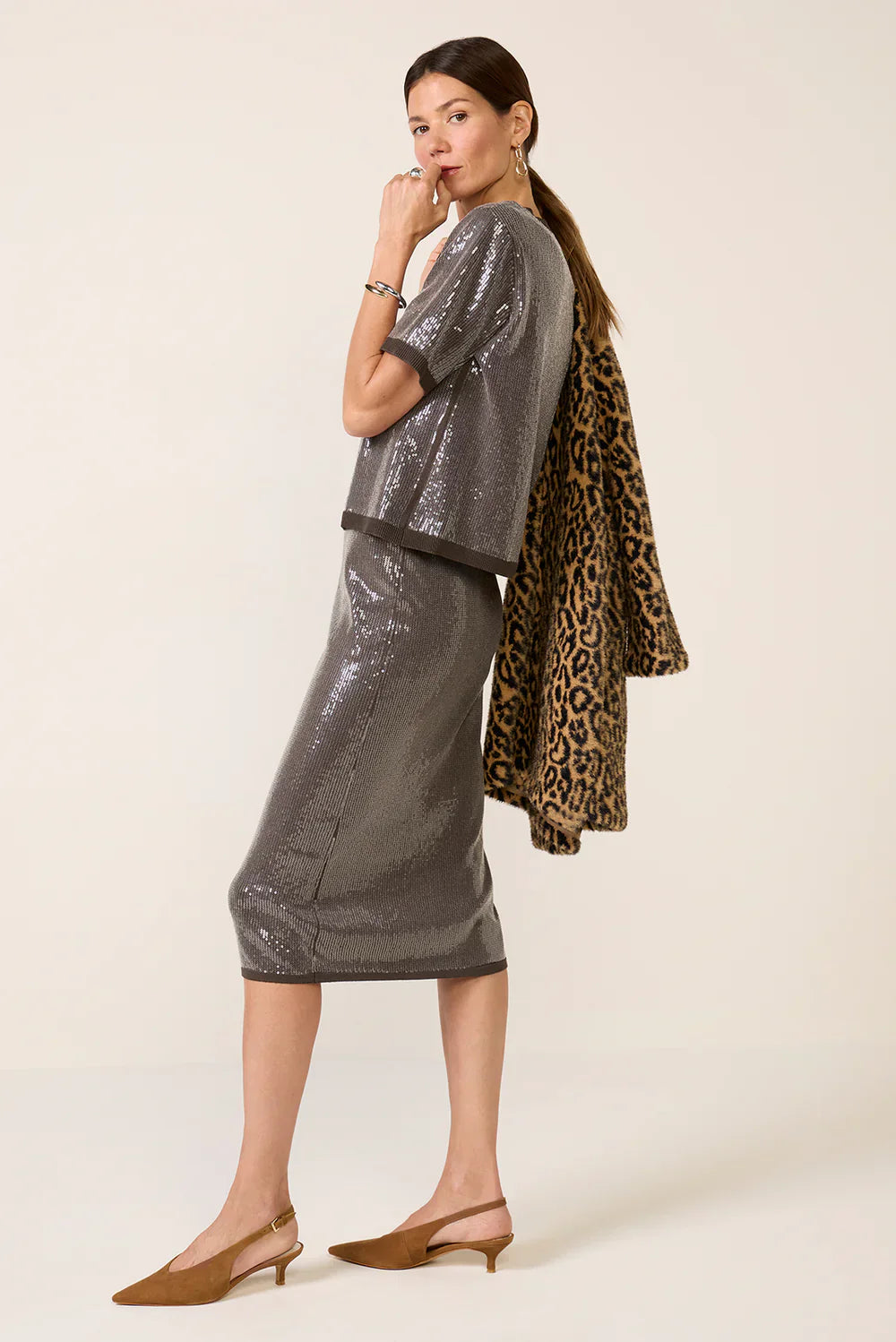 SPARKLE SEQUIN PENCIL SKIRT