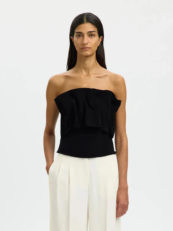 VINELLE PLEATED BANDEAU TOP