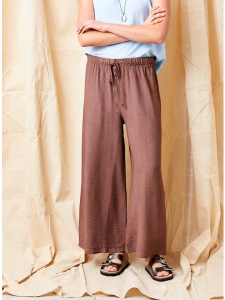 JANICE WIDE LEG TEXTURED TROUSERES