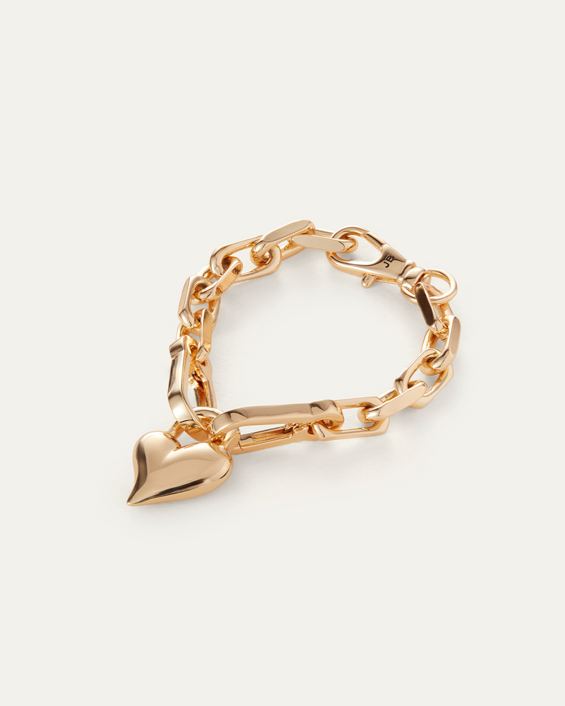 PADLOCK HEART CHAIN BRACELET - GOLD