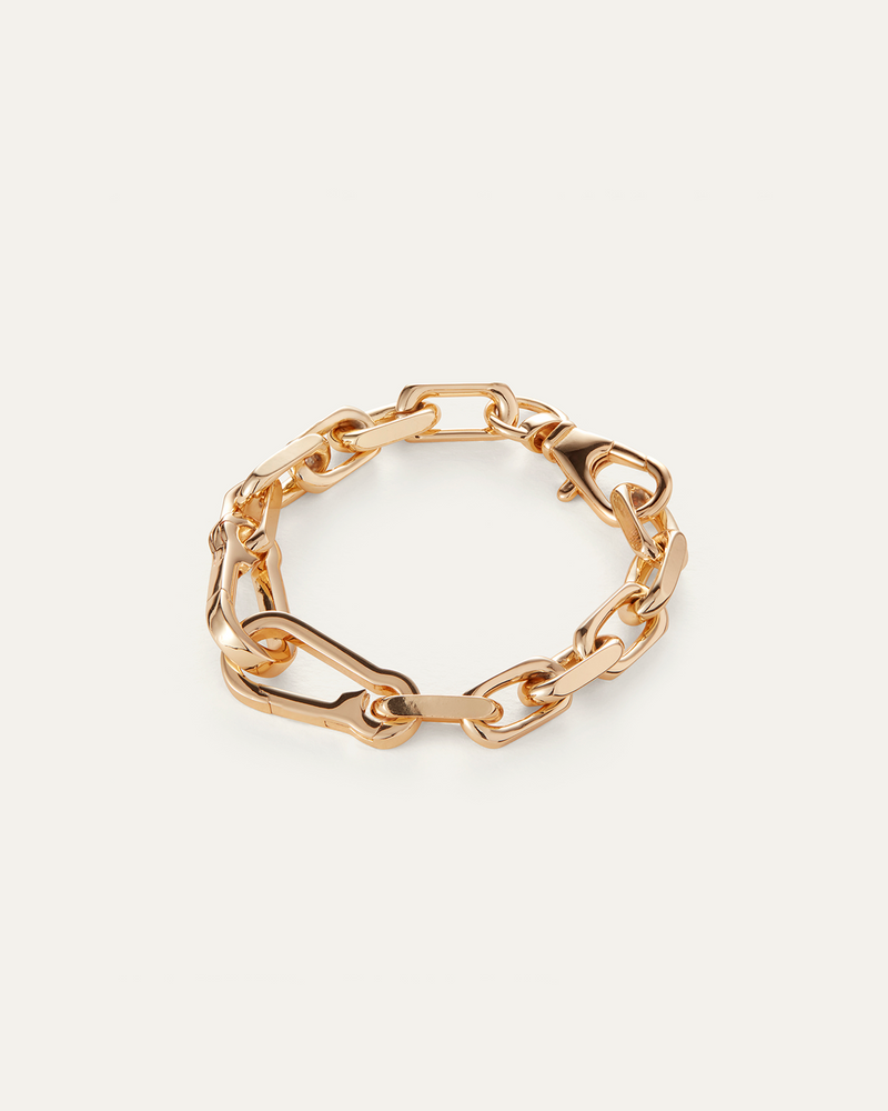 PADLOCK HEART CHAIN BRACELET - GOLD