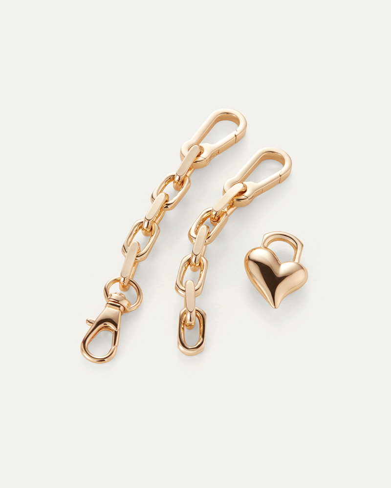 PADLOCK HEART CHAIN BRACELET - GOLD