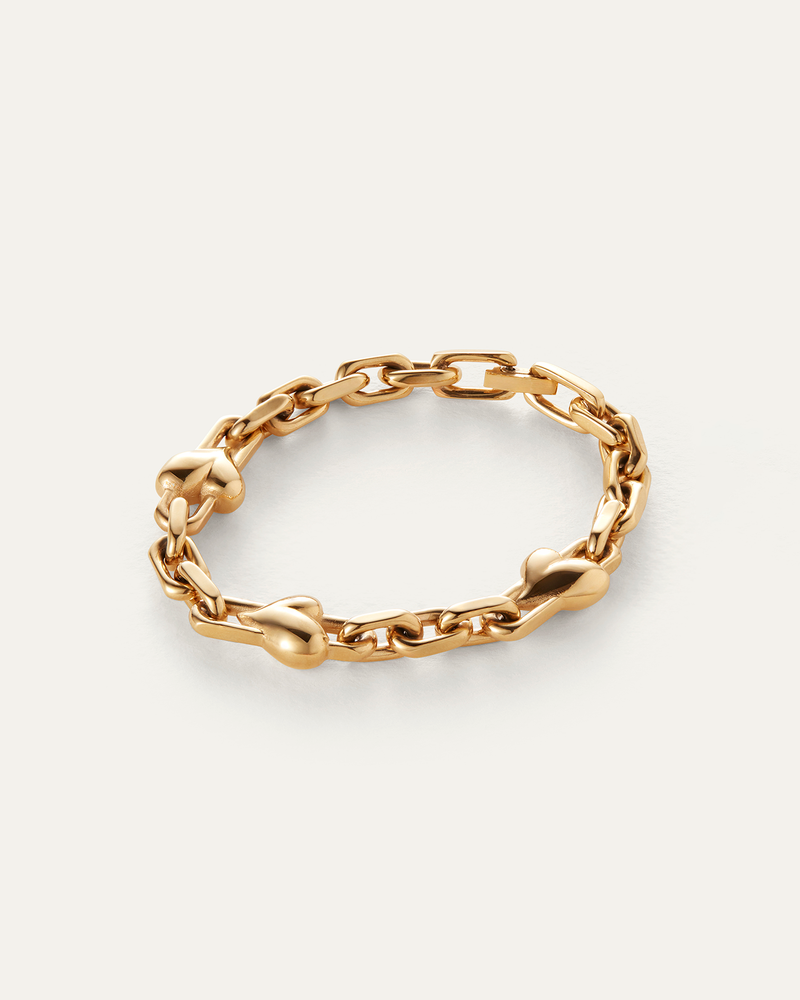 ART HEART CHAIN BRACELET - GOLD