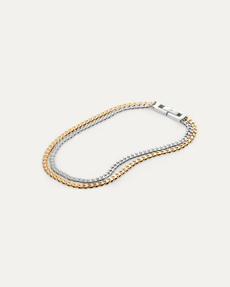 DOUBLE AMALFI ANKLET LARGE - TWO TONE