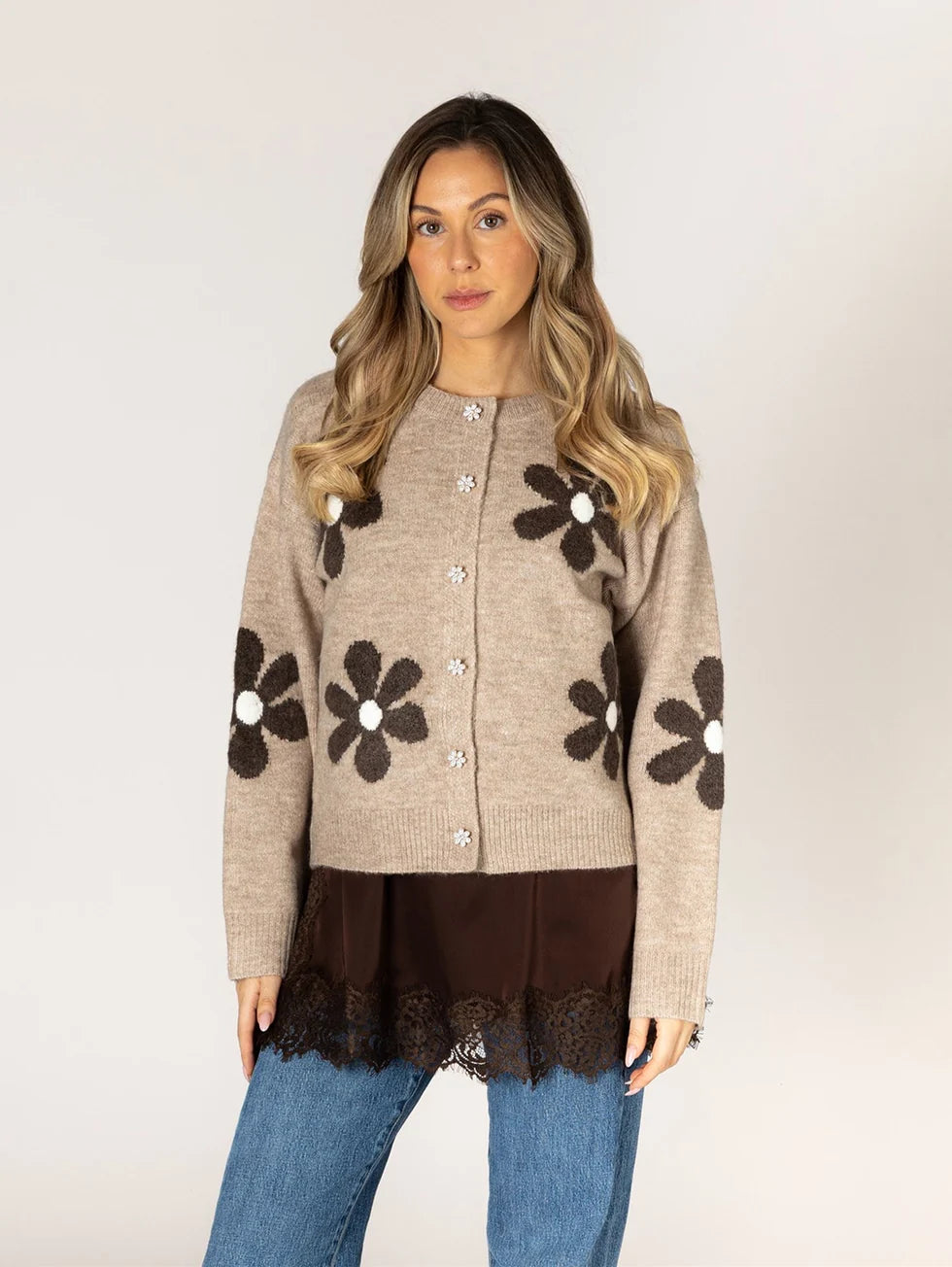 NOVELTY FLOWER CARDI
