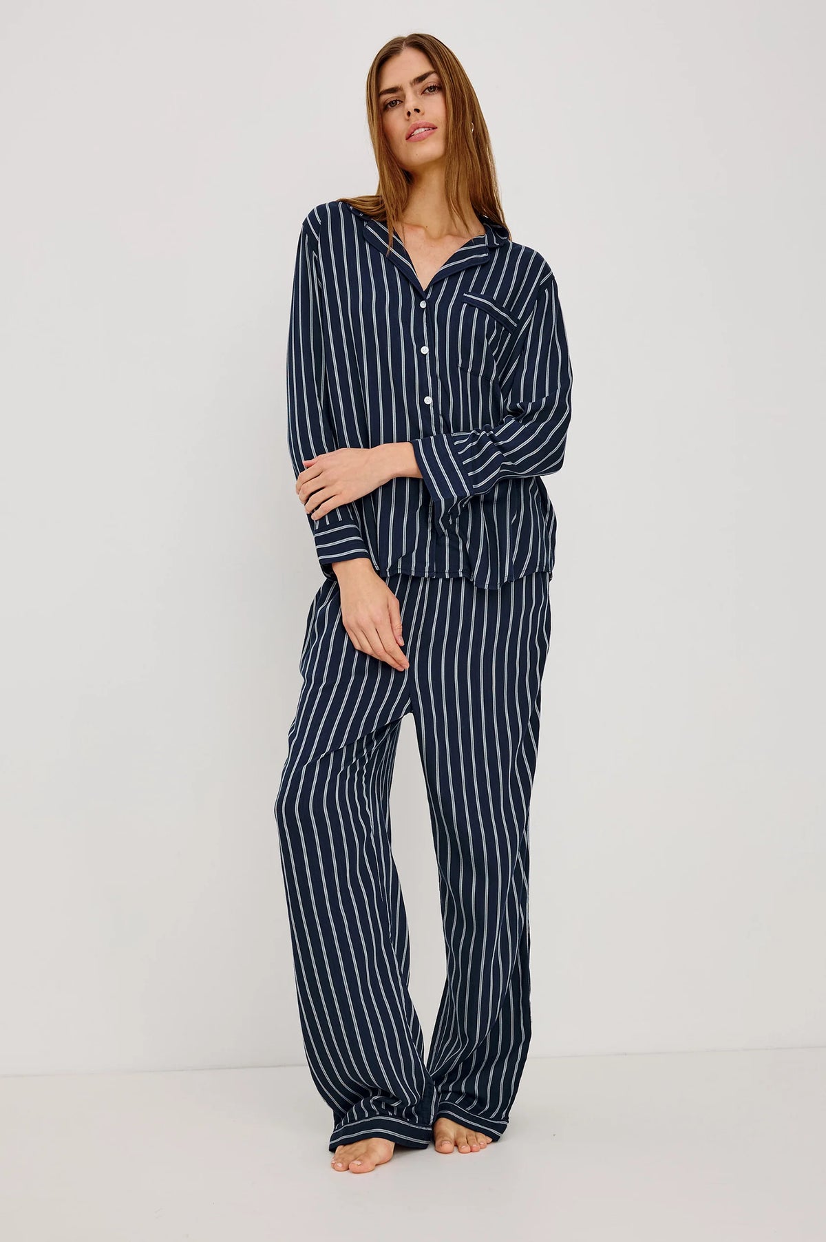LUNA PAJAMA SET NAVY SKY STRIPE
