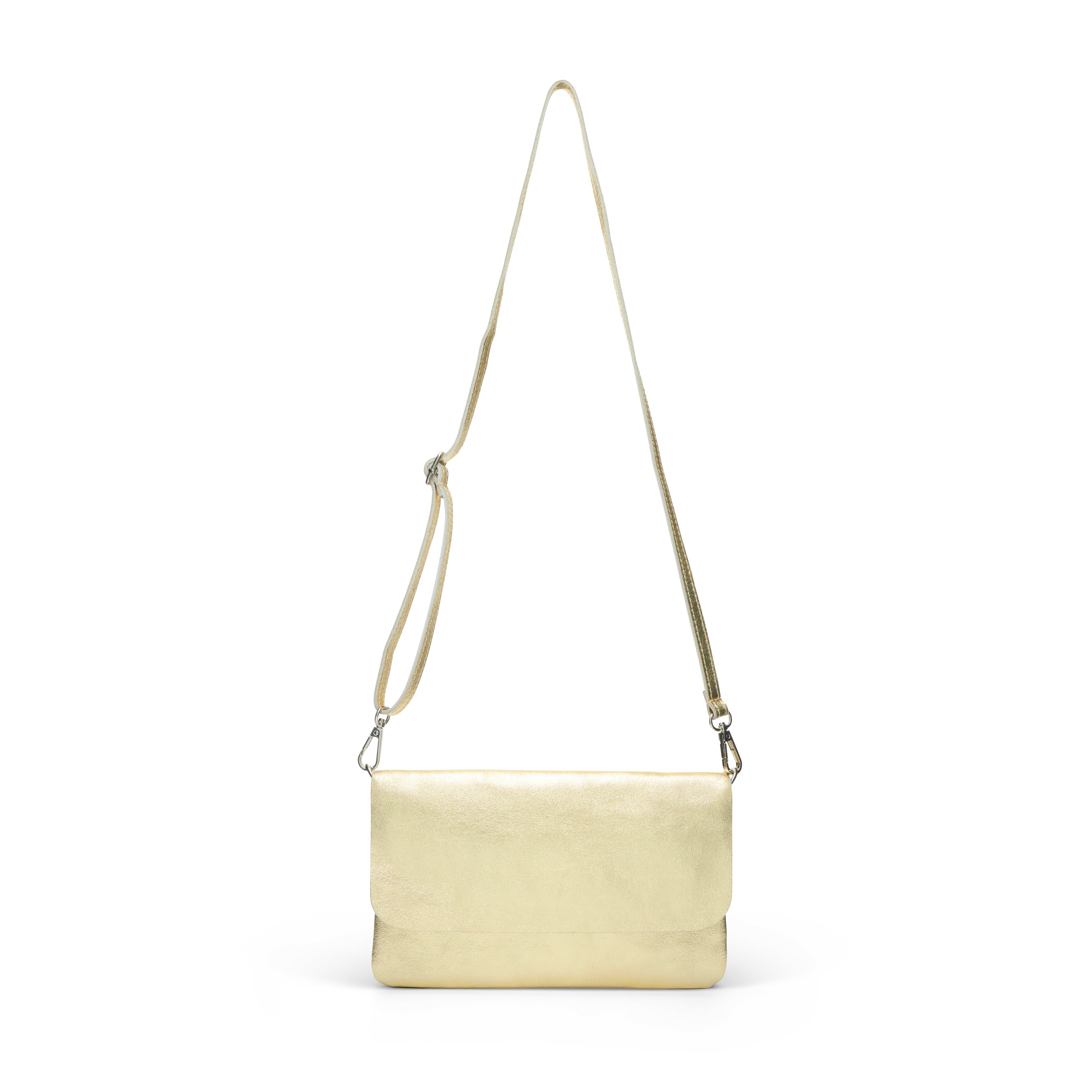 MILANO SPARKY LEATHER BAG W FOLD OVER STYLING