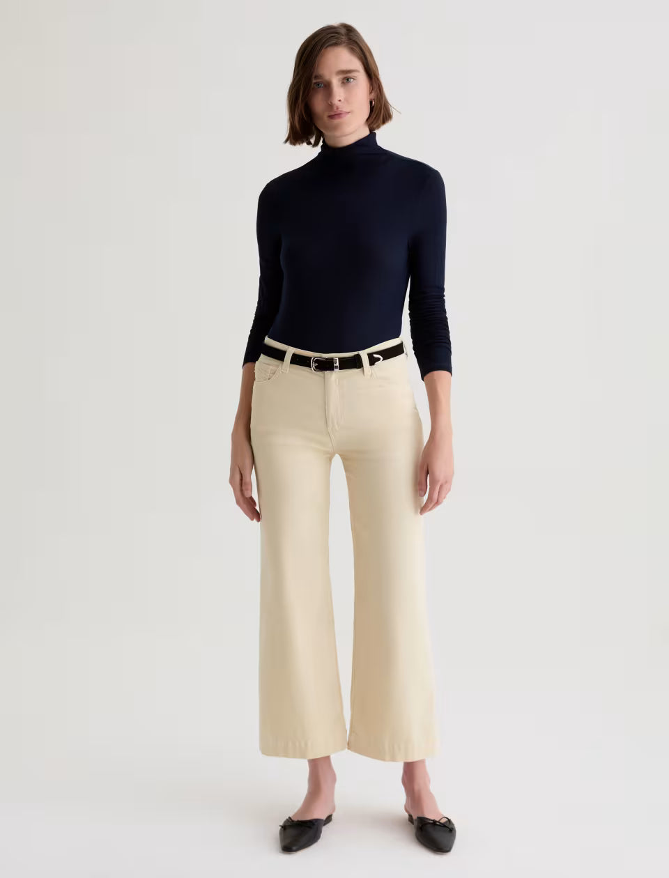 SAIGE WIDE LEG CROP OPAL STONE