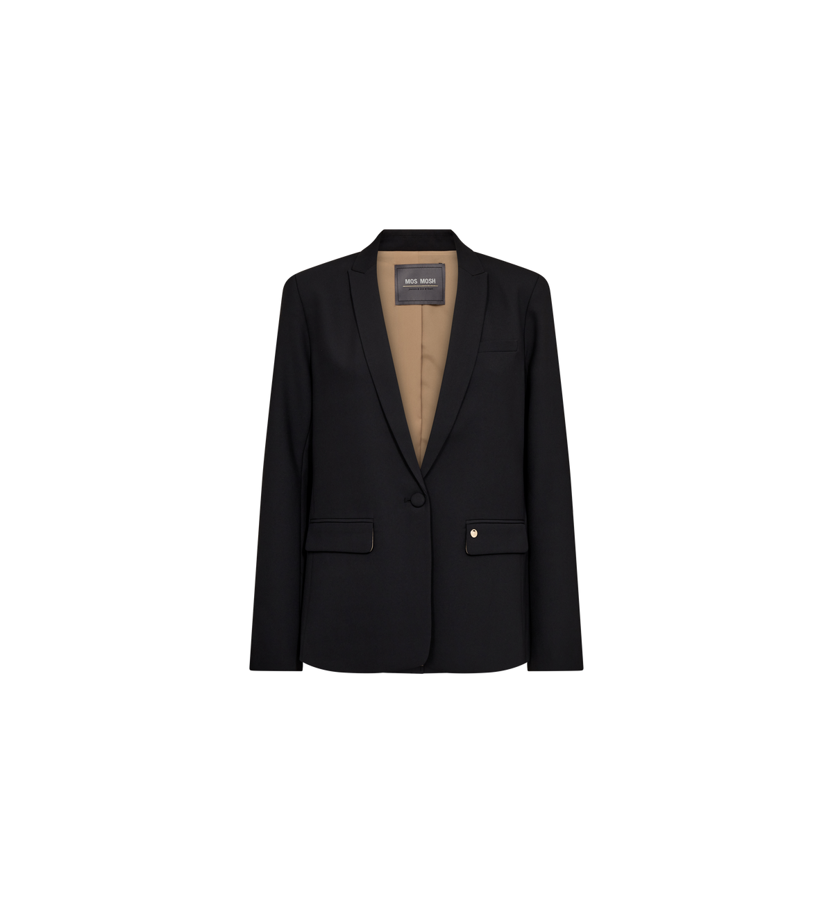 Mos Mosh Phoebe Miley Blazer in black, single-button closure with gold detail pockets