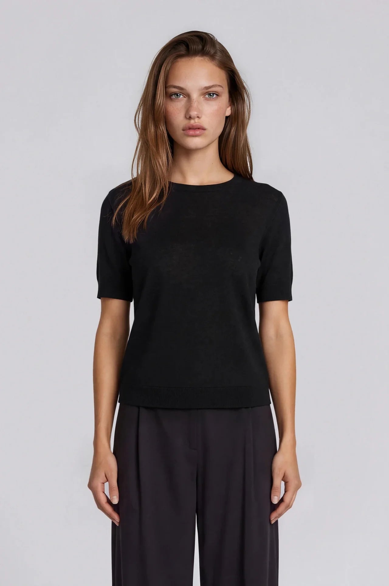 24/7 KNIT T-SHIRT NOIR