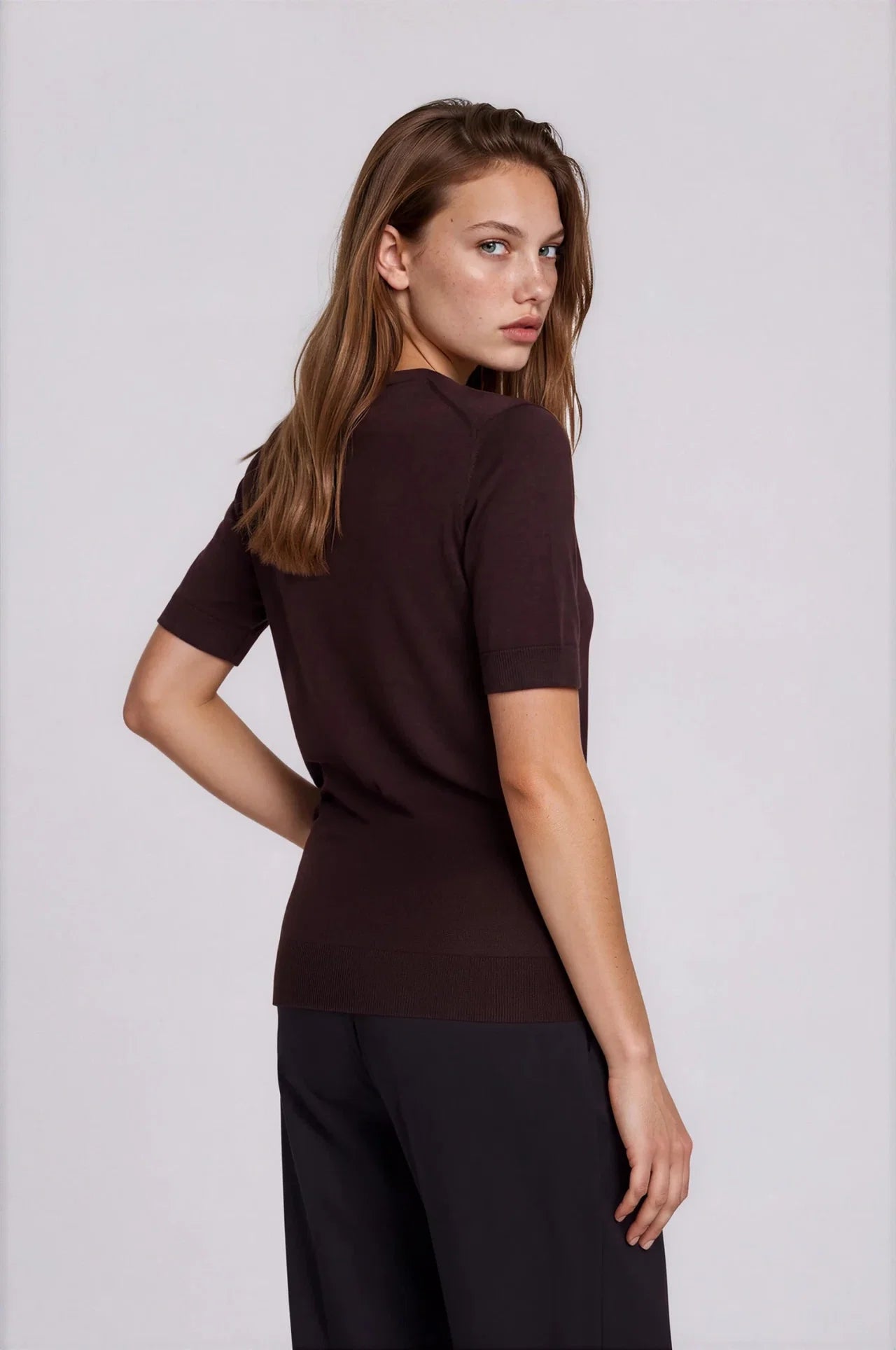 24/7 KNIT T-SHIRT COCOA