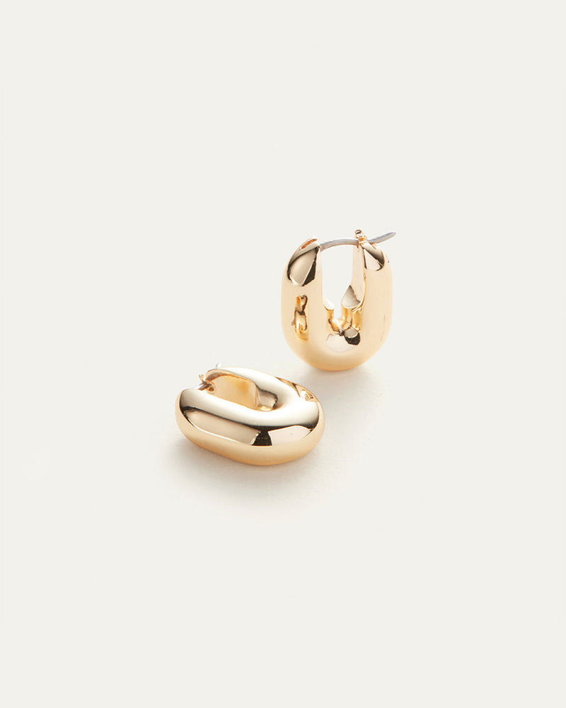 PUFFY U LINK EARRINGS - GOLD