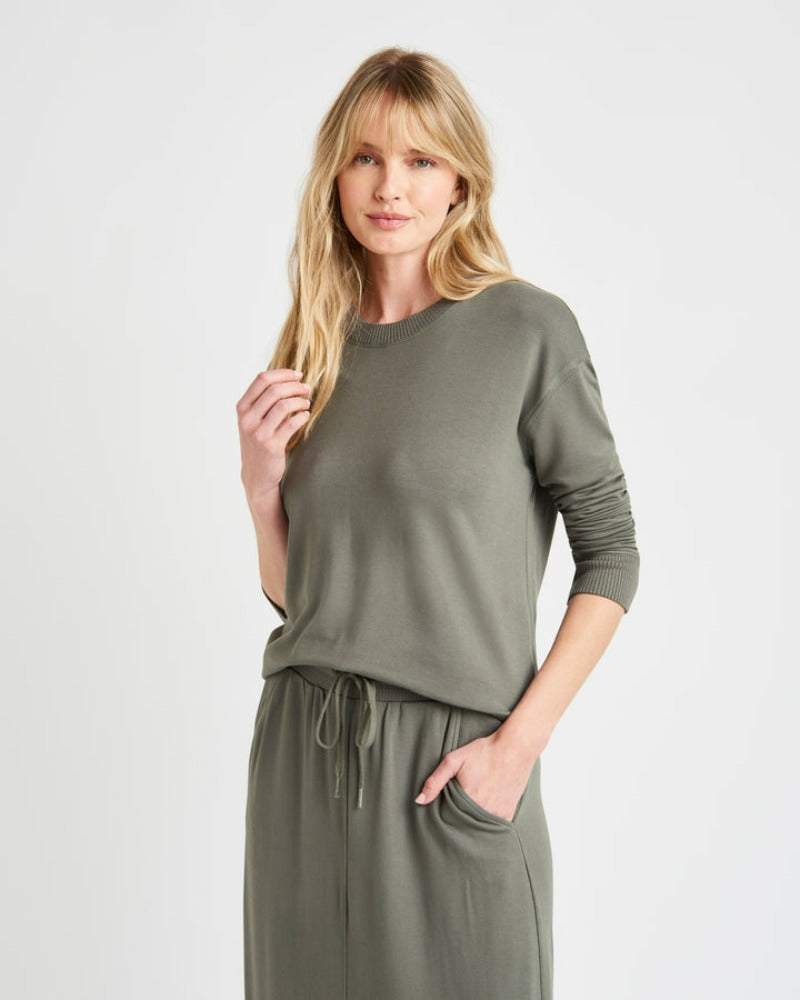 SUPERSOFT OLIVE BROWN PULLOVER
