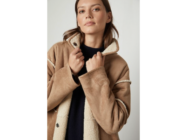 CARA DS LUX SHERPA LONG JACKET REVERSIBLE