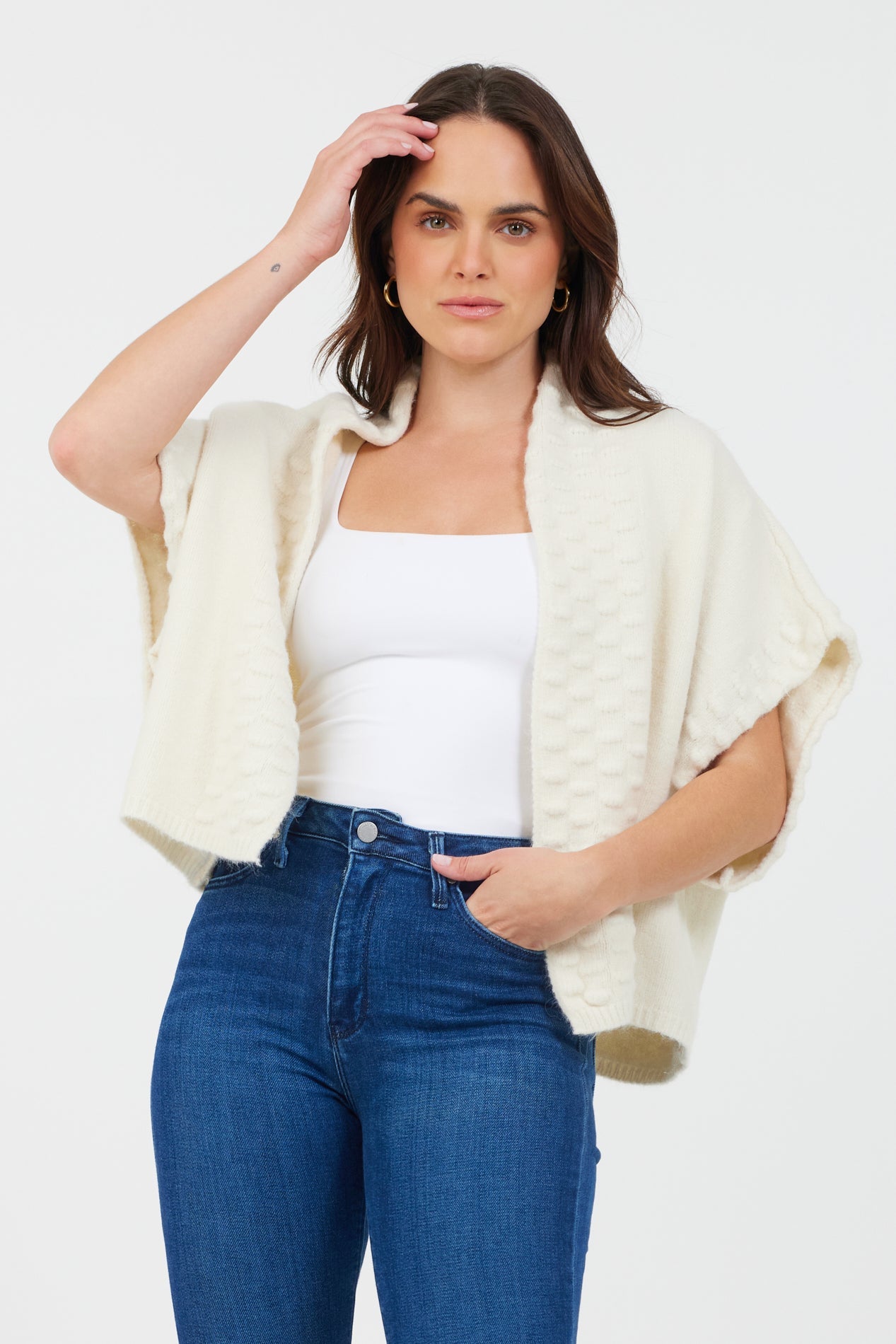 TEAGAN SHORT SLEEVE KNIT CARDI