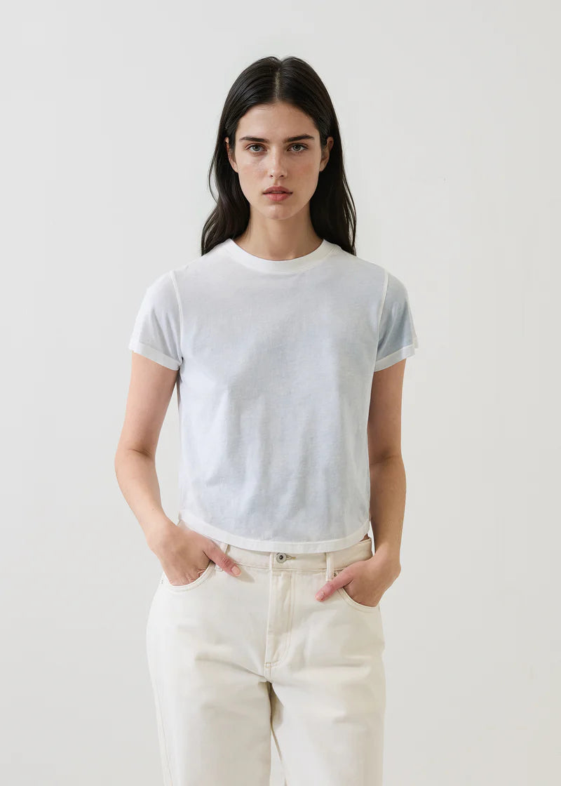 SS PIMA REV SPRAY BABY TEE BLUE BELL