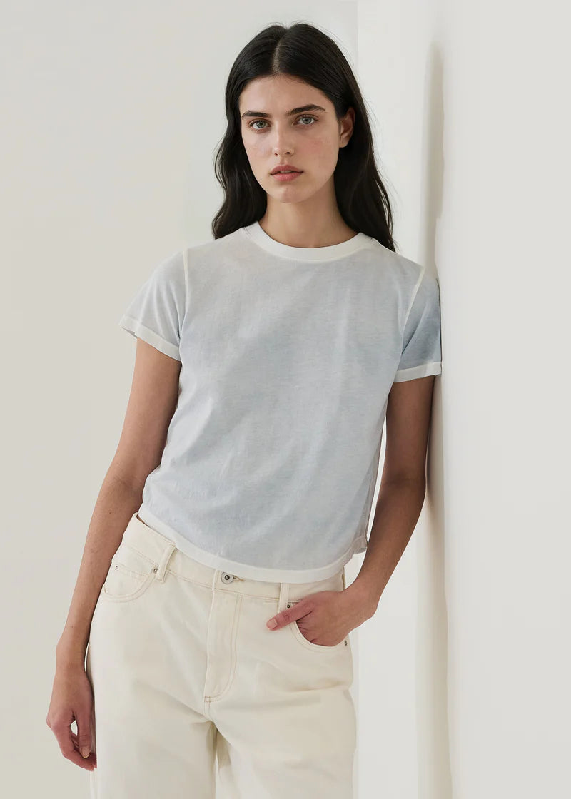 SS PIMA REV SPRAY BABY TEE BLUE BELL