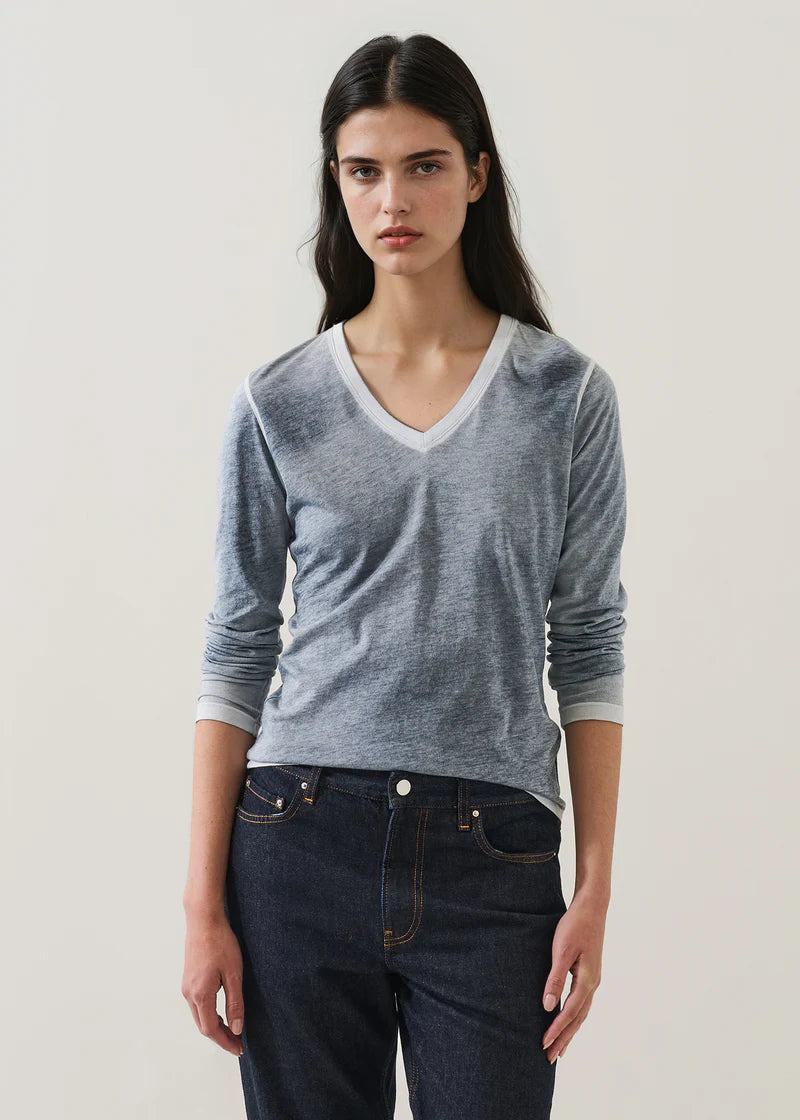 LS PIMA CLASSIC REV SPRAY V NECK