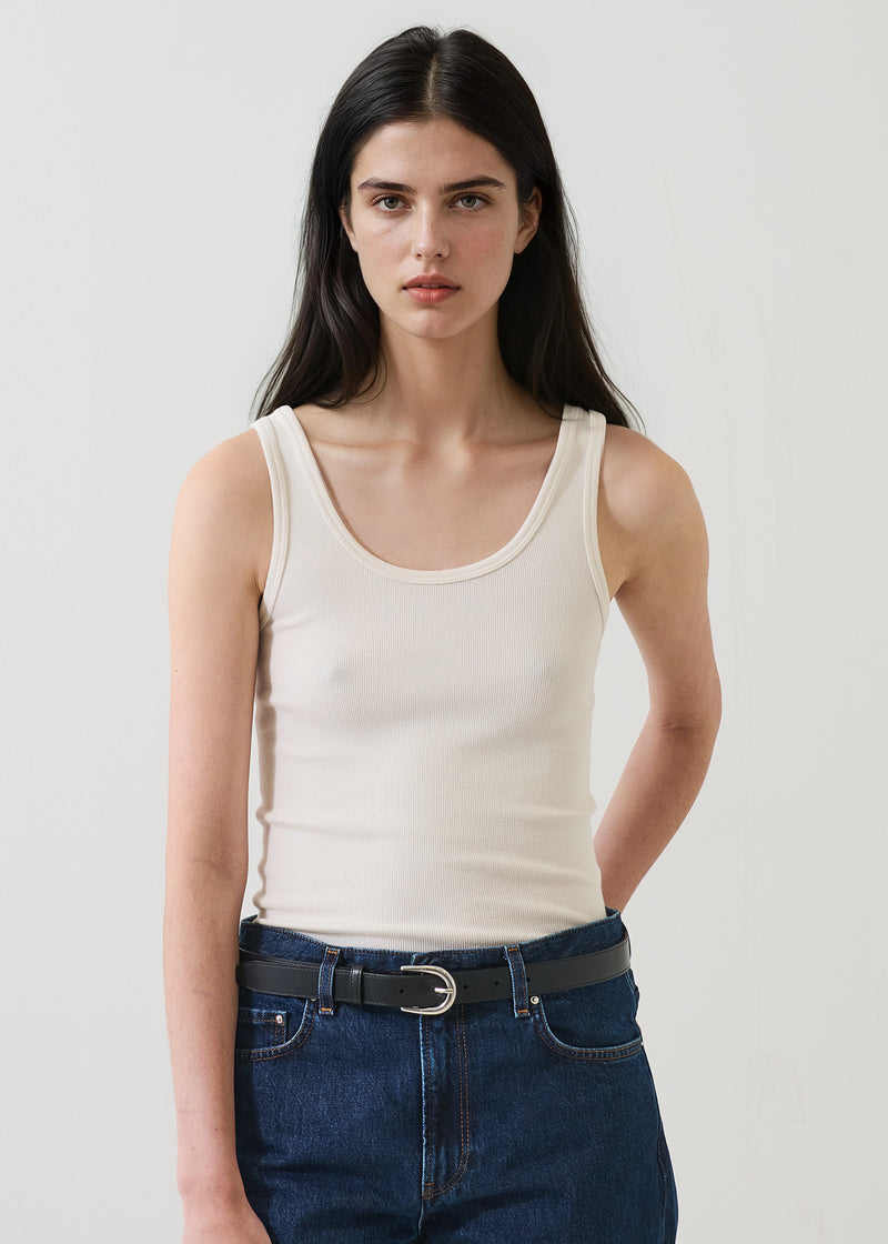COTTON MODAL SCOOP NECK RIB TANK