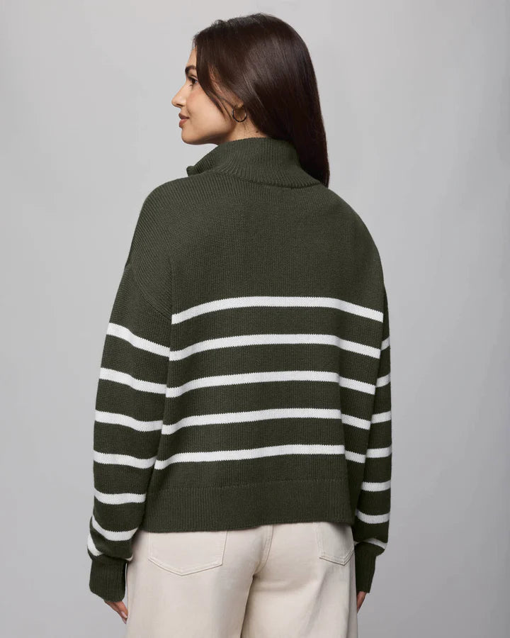 GEORGIE STRIPE ZIP SWEATER