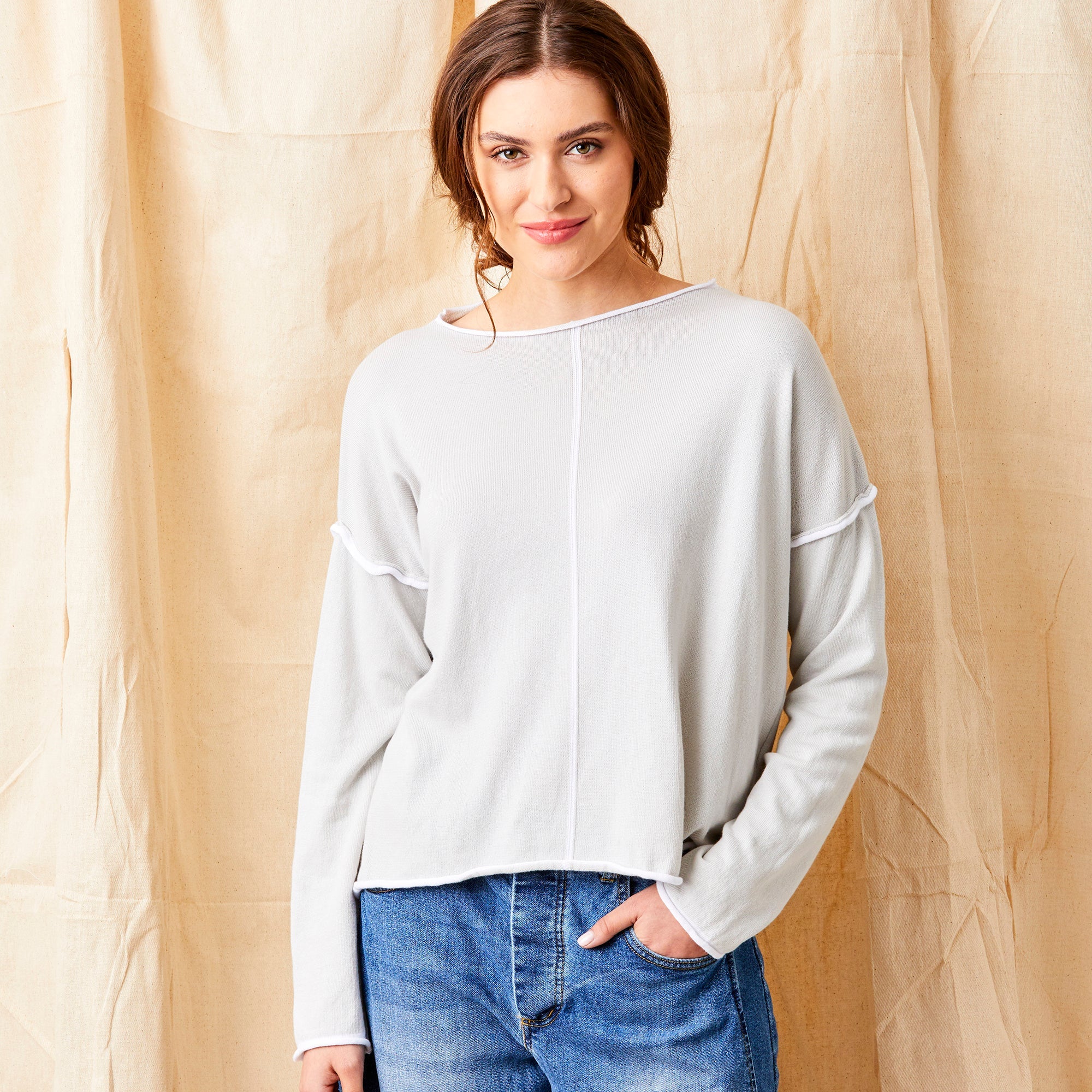 WREN LONG SLEEVE KNIT WITH TRIM