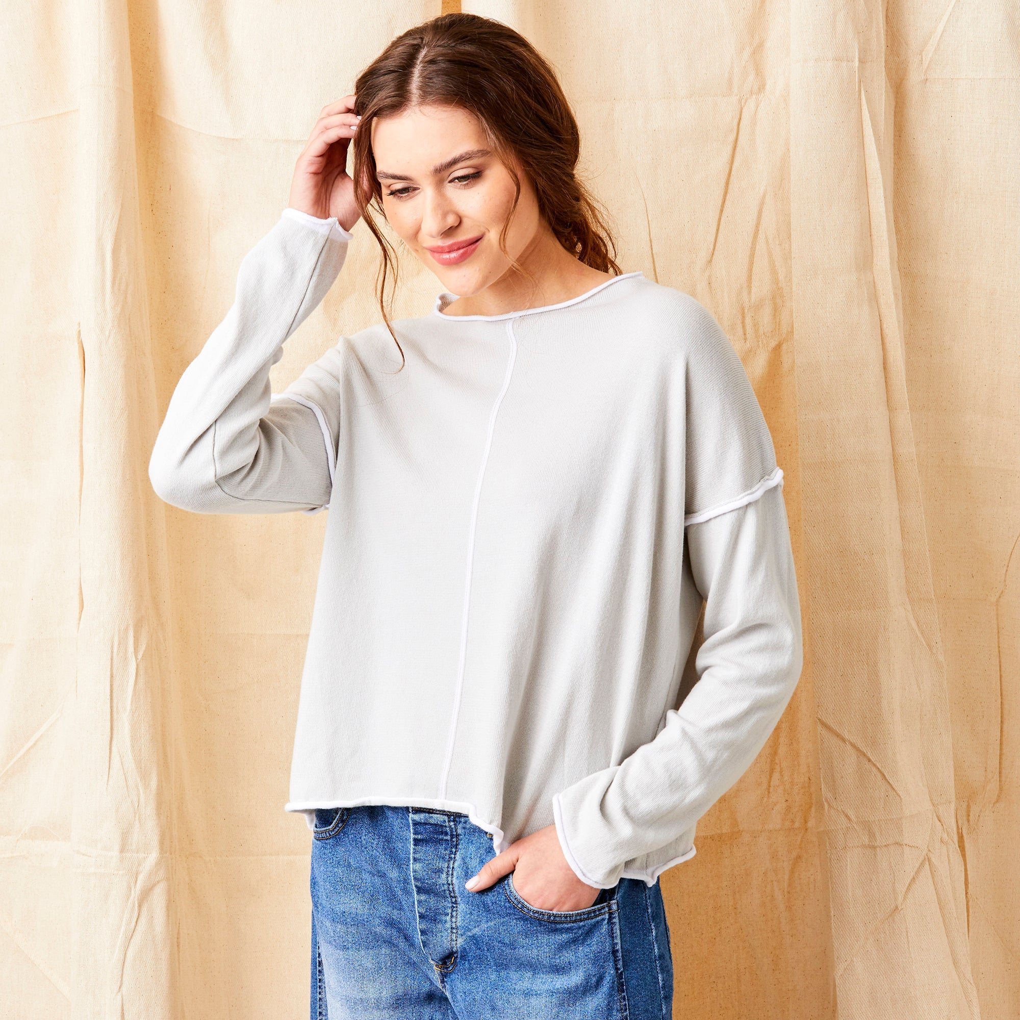 WREN LONG SLEEVE KNIT WITH TRIM