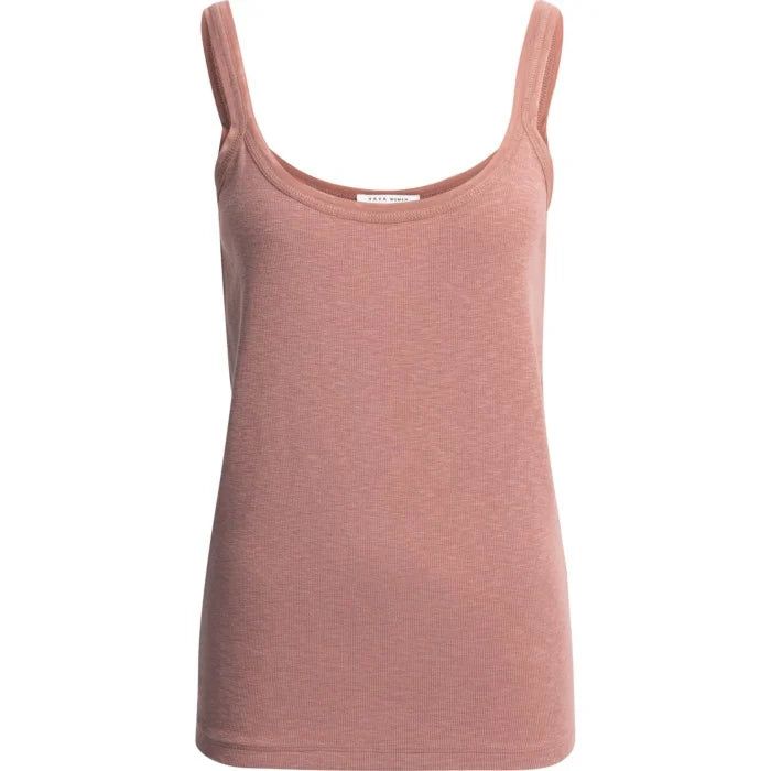 YAYA dusty pink ribbed sleeveless tank top with wide shoulder straps