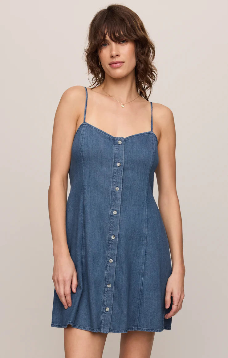 ANGEL EYES DENIM MINI DRESS