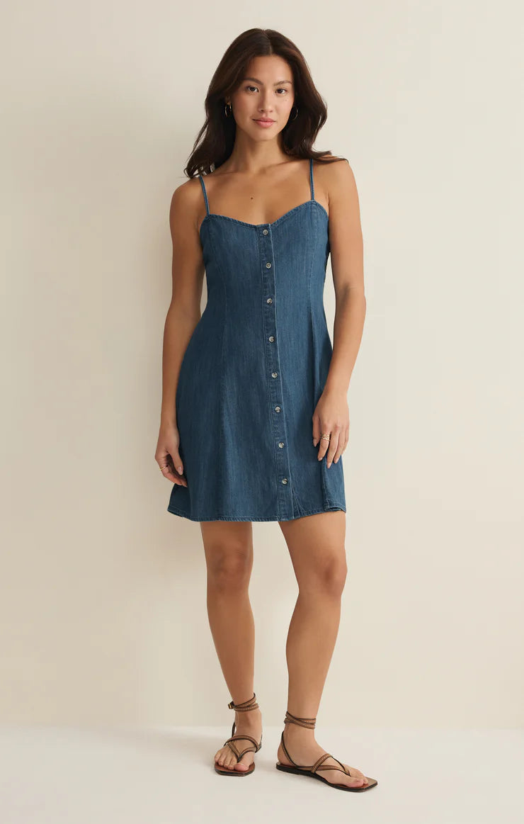 ANGEL EYES DENIM MINI DRESS