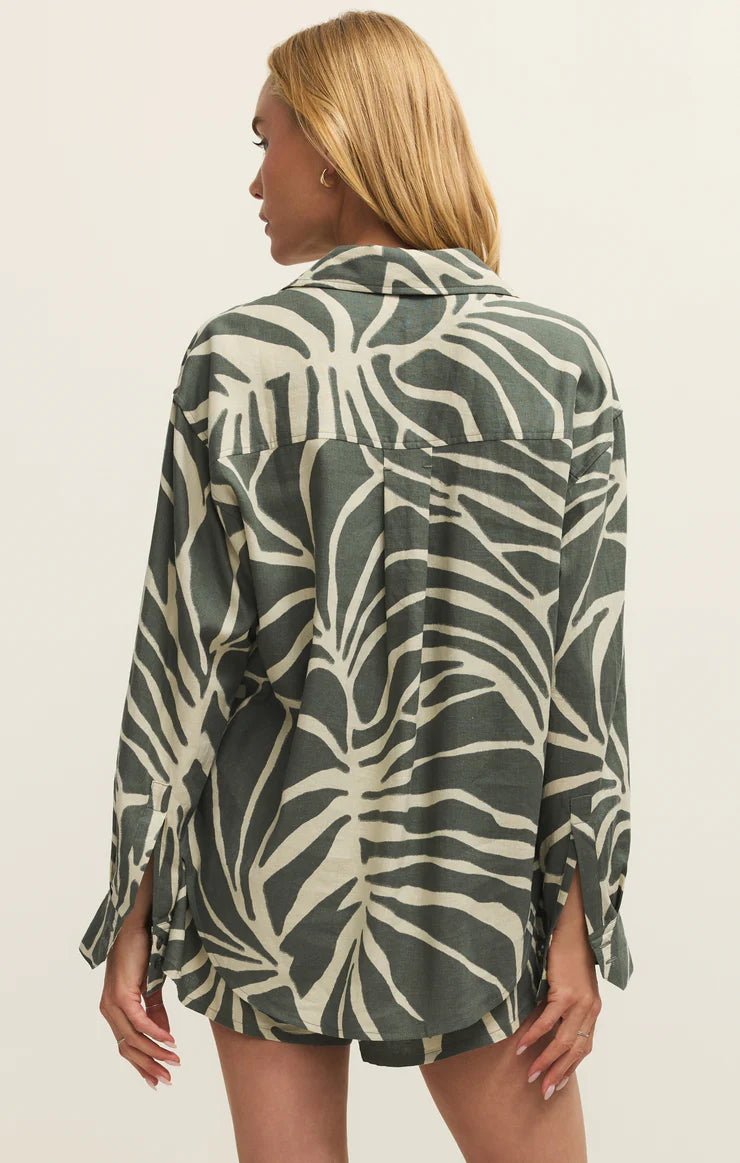 ALFIE TOVA PALM BUTTON UP