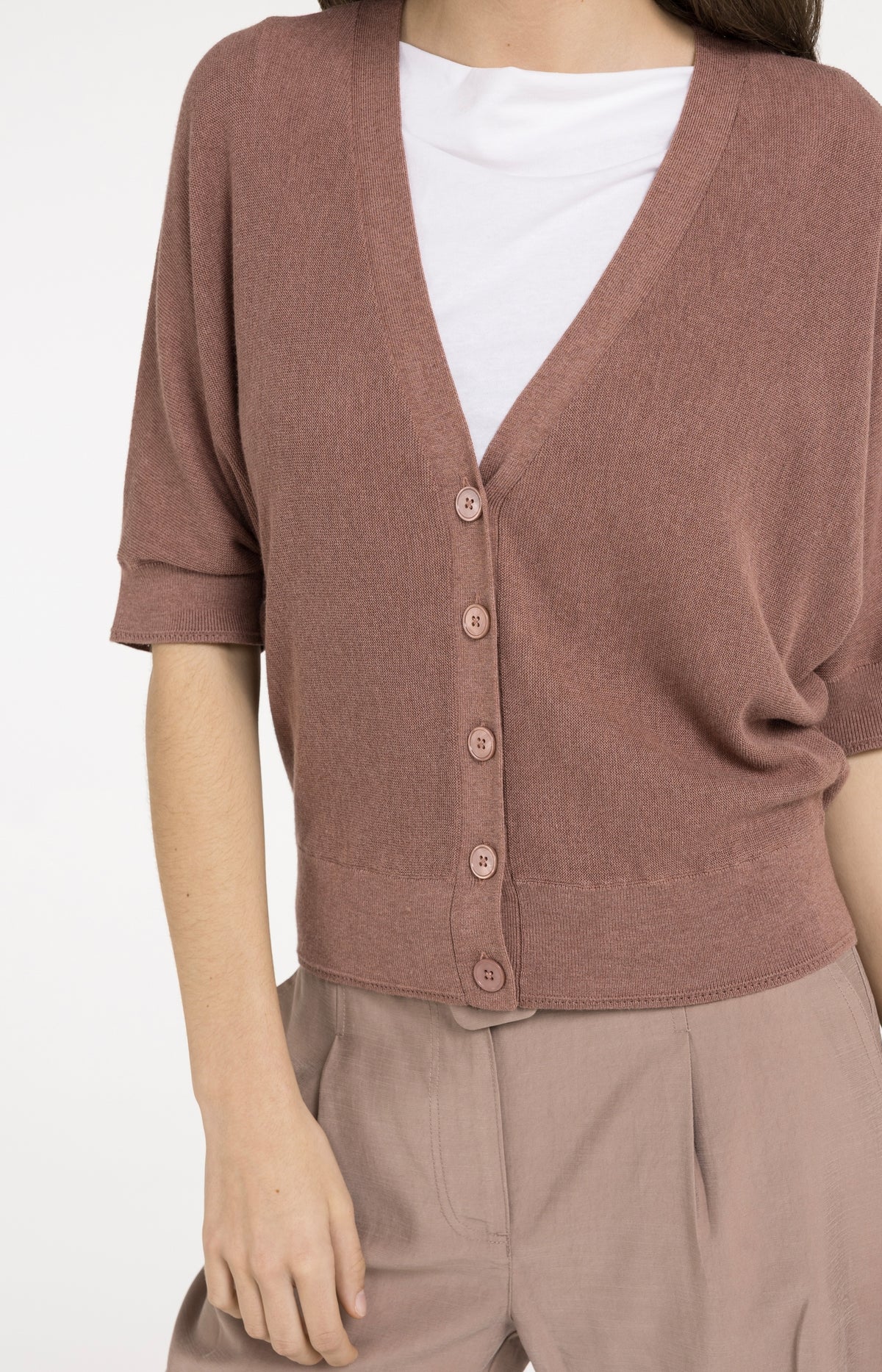 BATWING CARDI TEXTURED KNIT